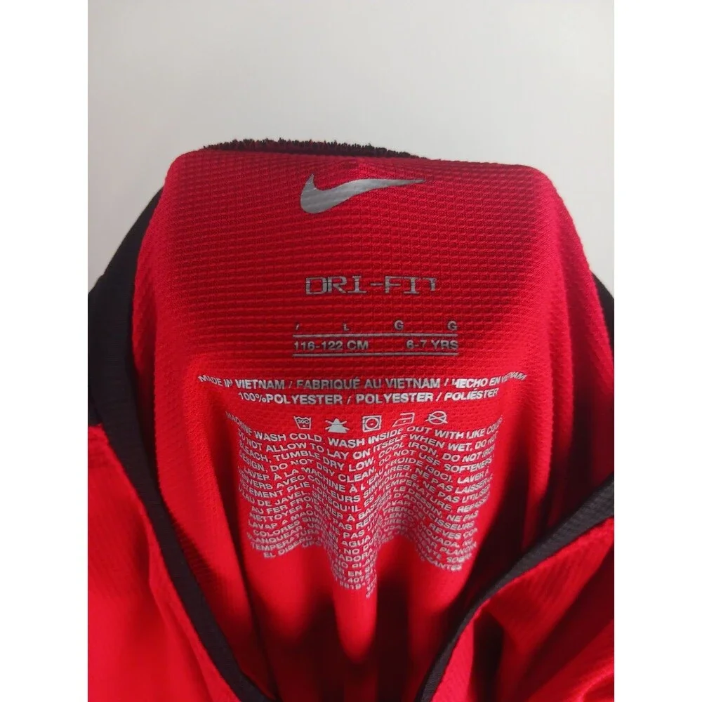 Nike Kids Logo  Red Long Sleeve Dri-fit  Shirt Sz. Small
